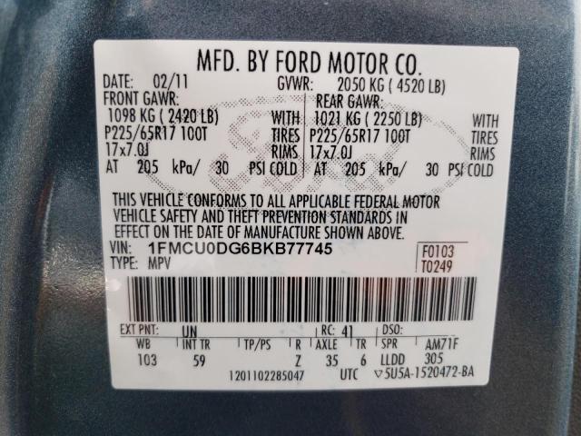 Photo 11 VIN: 1FMCU0DG6BKB77745 - FORD ESCAPE 