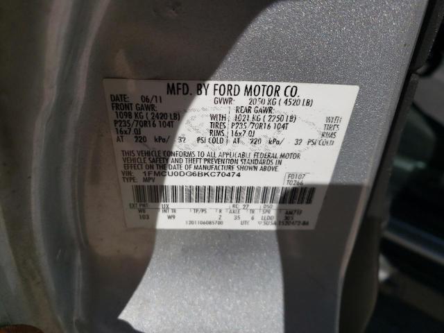 Photo 11 VIN: 1FMCU0DG6BKC70474 - FORD ESCAPE XLT 