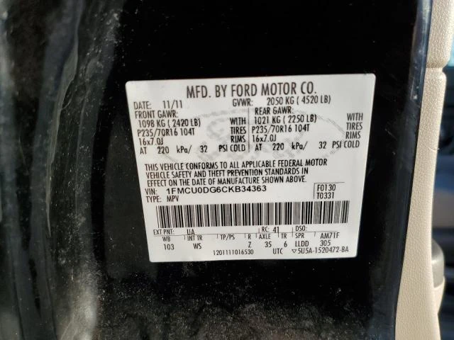 Photo 12 VIN: 1FMCU0DG6CKB34363 - FORD ESCAPE XLT 