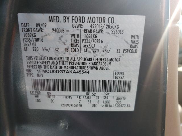 Photo 9 VIN: 1FMCU0DG7AKA45544 - FORD ESCAPE XLT 