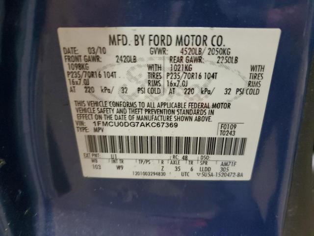 Photo 12 VIN: 1FMCU0DG7AKC67369 - FORD ESCAPE 