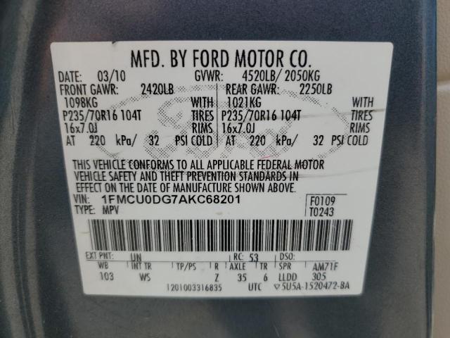 Photo 12 VIN: 1FMCU0DG7AKC68201 - FORD ESCAPE XLT 