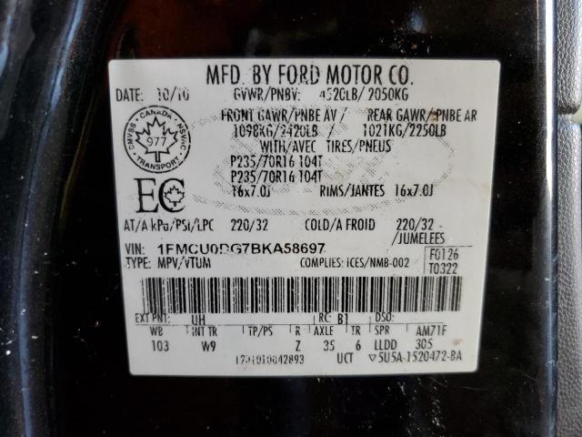 Photo 12 VIN: 1FMCU0DG7BKA58697 - FORD ESCAPE XLT 