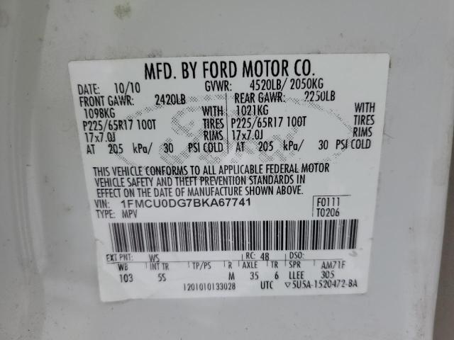 Photo 11 VIN: 1FMCU0DG7BKA67741 - FORD ESCAPE 