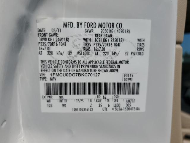 Photo 11 VIN: 1FMCU0DG7BKC70127 - FORD ESCAPE XLT 