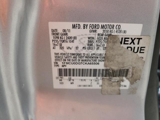 Photo 9 VIN: 1FMCU0DG7CKA65506 - FORD ESCAPE XLT 