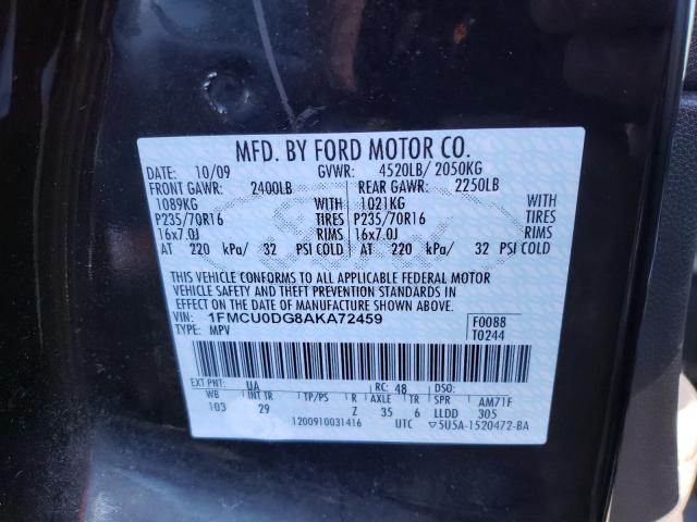 Photo 9 VIN: 1FMCU0DG8AKA72459 - FORD ESCAPE XLT 