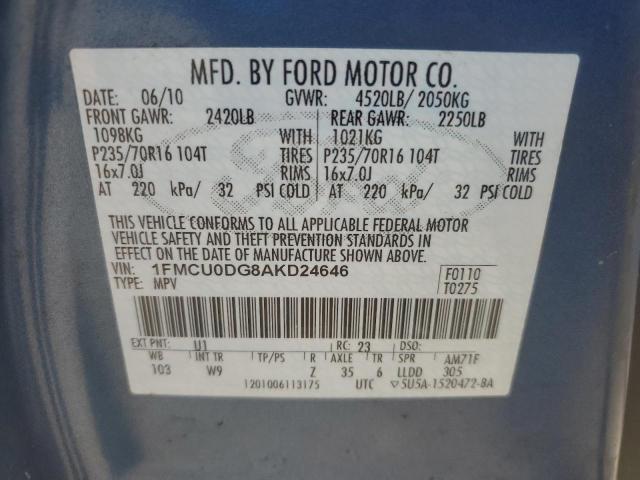 Photo 12 VIN: 1FMCU0DG8AKD24646 - FORD ESCAPE XLT 