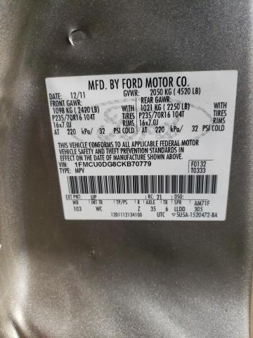 Photo 12 VIN: 1FMCU0DG8CKB70779 - FORD ESCAPE XLT 