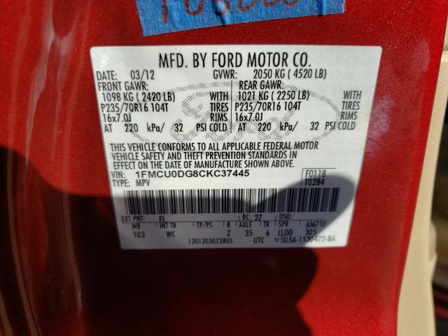 Photo 13 VIN: 1FMCU0DG8CKC37445 - FORD ESCAPE XLT 