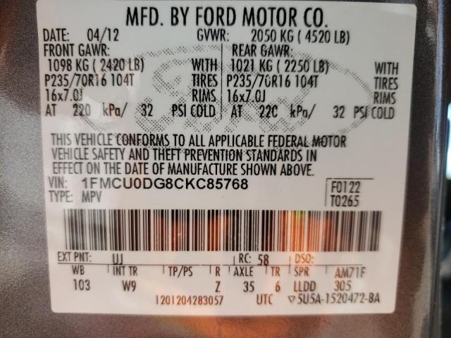 Photo 12 VIN: 1FMCU0DG8CKC85768 - FORD ESCAPE 