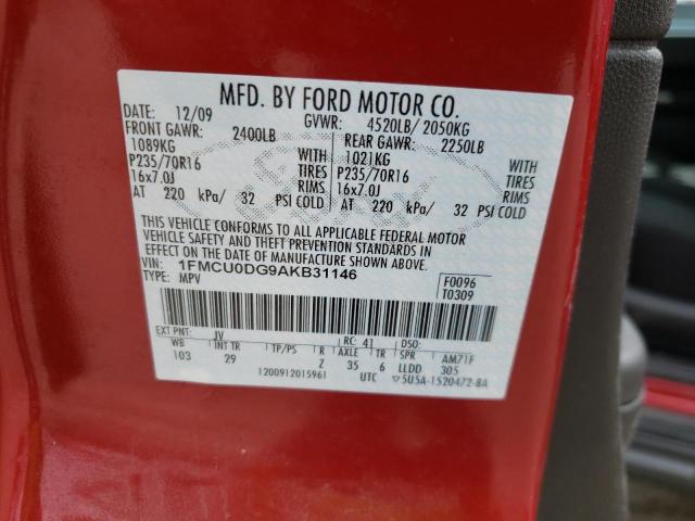 Photo 9 VIN: 1FMCU0DG9AKB31146 - FORD ESCAPE XLT 