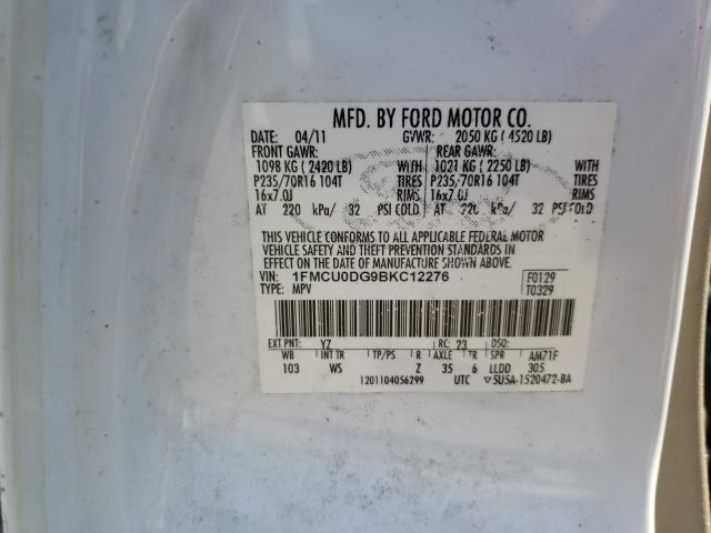 Photo 9 VIN: 1FMCU0DG9BKC12276 - FORD ESCAPE XLT 