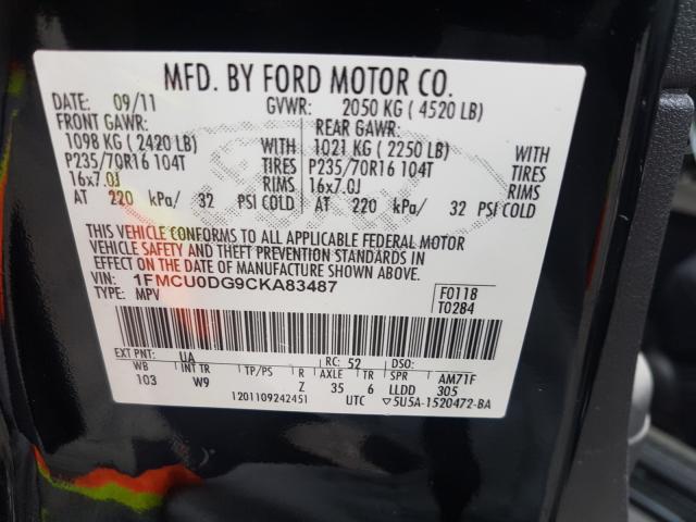 Photo 9 VIN: 1FMCU0DG9CKA83487 - FORD ESCAPE XLT 