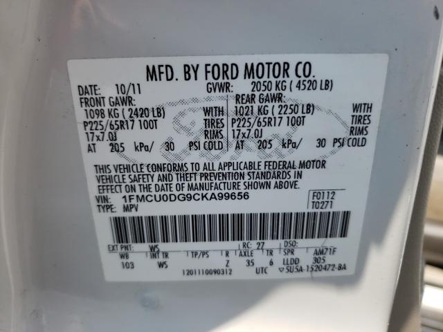 Photo 9 VIN: 1FMCU0DG9CKA99656 - FORD ESCAPE XLT 