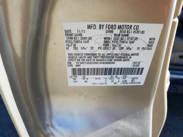 Photo 9 VIN: 1FMCU0DG9CKB56650 - FORD ESCAPE XLT 