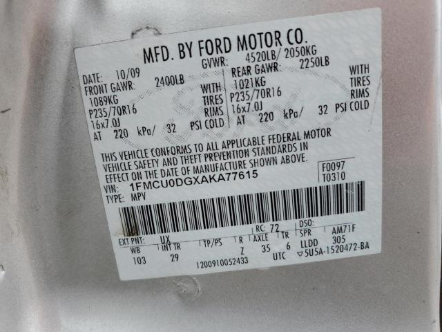 Photo 11 VIN: 1FMCU0DGXAKA77615 - FORD ESCAPE 