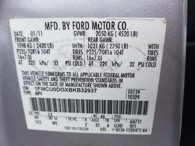 Photo 9 VIN: 1FMCU0DGXBKB32937 - FORD ESCAPE XLT 