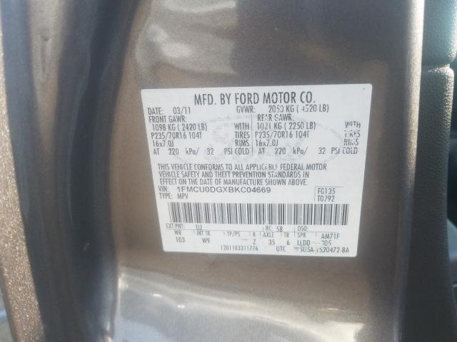 Photo 9 VIN: 1FMCU0DGXBKC04669 - FORD ESCAPE XLT 