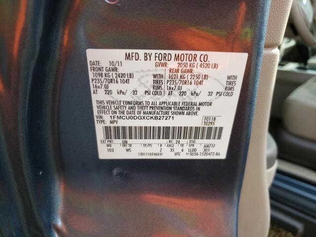 Photo 9 VIN: 1FMCU0DGXCKB27271 - FORD ESCAPE XLT 