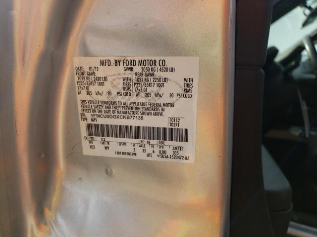 Photo 11 VIN: 1FMCU0DGXCKB77135 - FORD ESCAPE XLT 