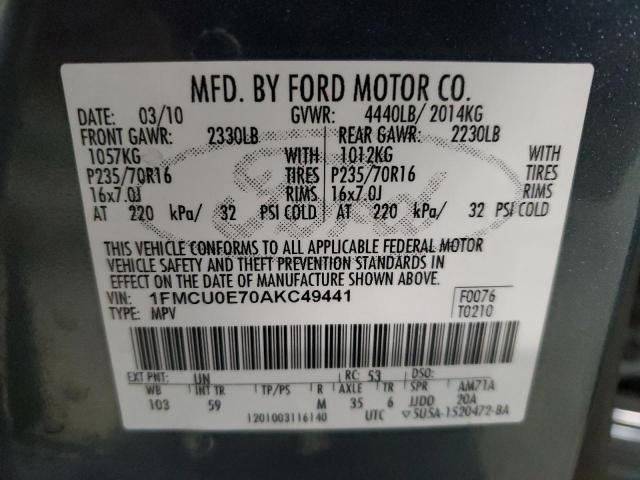 Photo 11 VIN: 1FMCU0E70AKC49441 - FORD ESCAPE 