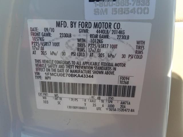 Photo 9 VIN: 1FMCU0E70BKA43344 - FORD ESCAPE LIM 