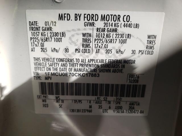 Photo 9 VIN: 1FMCU0E70CKC17883 - FORD OTHER 