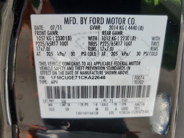 Photo 11 VIN: 1FMCU0E71CKA22648 - FORD ESCAPE LIM 