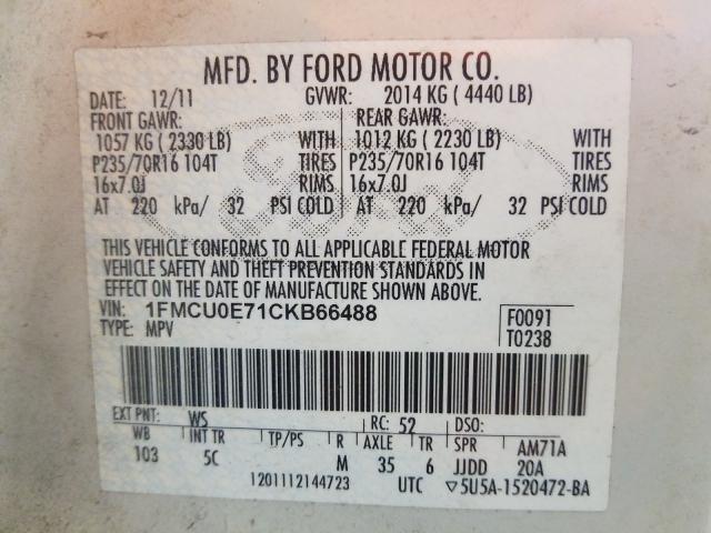 Photo 9 VIN: 1FMCU0E71CKB66488 - FORD ESCAPE LIM 