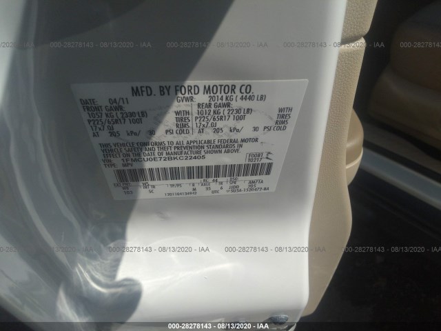 Photo 8 VIN: 1FMCU0E72BKC22405 - FORD ESCAPE 