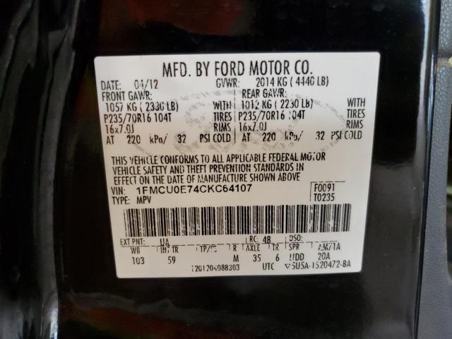 Photo 12 VIN: 1FMCU0E74CKC64107 - FORD ESCAPE 