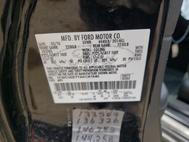 Photo 9 VIN: 1FMCU0E77AKC61540 - FORD ESCAPE LIM 