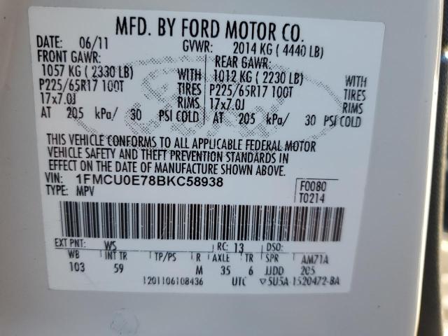 Photo 12 VIN: 1FMCU0E78BKC58938 - FORD ESCAPE LIM 