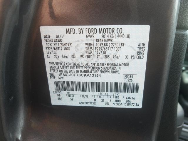 Photo 9 VIN: 1FMCU0E78CKA13154 - FORD ESCAPE LIM 