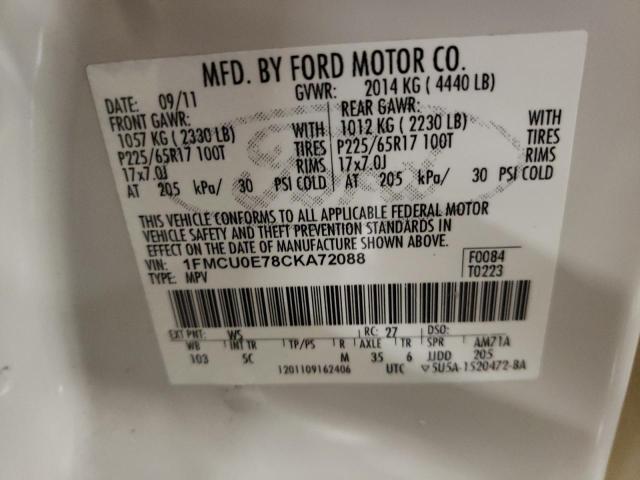 Photo 12 VIN: 1FMCU0E78CKA72088 - FORD ESCAPE LIM 