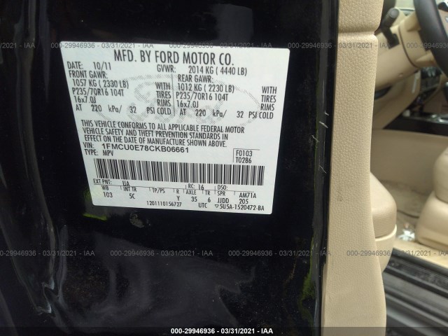 Photo 8 VIN: 1FMCU0E78CKB06661 - FORD ESCAPE 