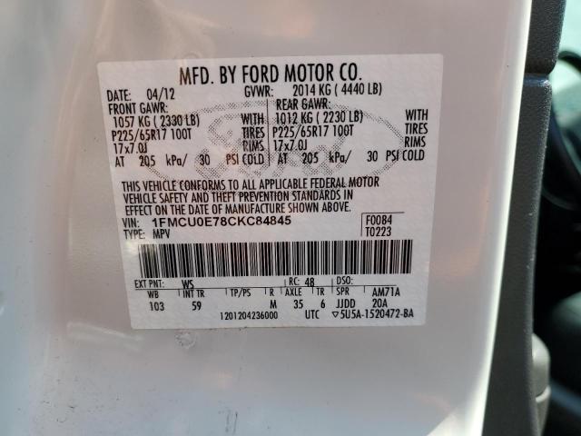 Photo 9 VIN: 1FMCU0E78CKC84845 - FORD ESCAPE LIM 