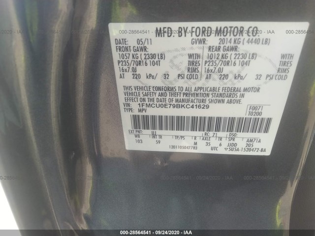 Photo 8 VIN: 1FMCU0E79BKC41629 - FORD ESCAPE 