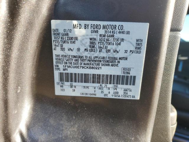 Photo 12 VIN: 1FMCU0E79CKB80221 - FORD ESCAPE LIM 