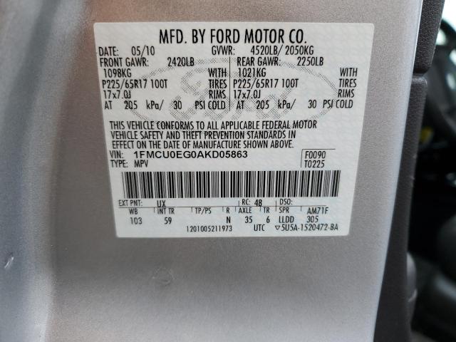 Photo 12 VIN: 1FMCU0EG0AKD05863 - FORD ESCAPE LIM 