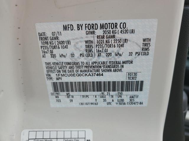 Photo 13 VIN: 1FMCU0EG0CKA37464 - FORD ESCAPE LIM 