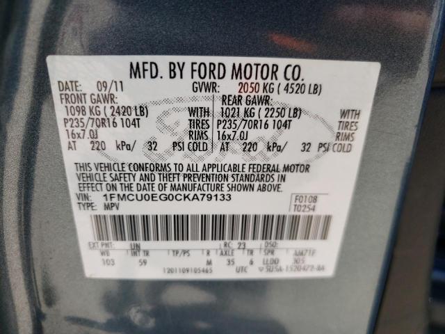 Photo 12 VIN: 1FMCU0EG0CKA79133 - FORD ESCAPE 