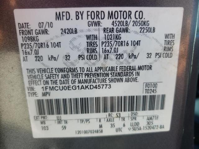 Photo 9 VIN: 1FMCU0EG1AKD45773 - FORD ESCAPE LIM 