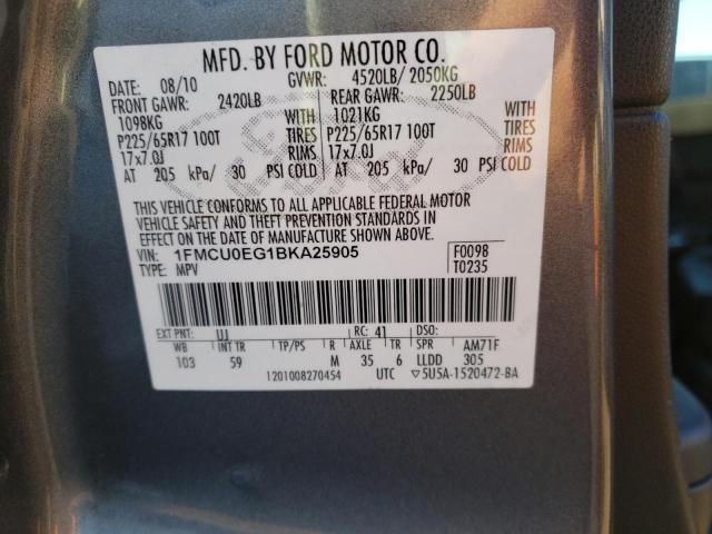 Photo 9 VIN: 1FMCU0EG1BKA25905 - FORD ESCAPE LIM 