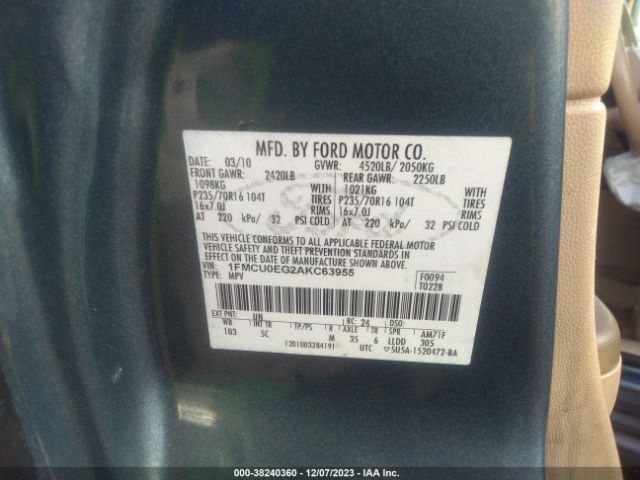 Photo 8 VIN: 1FMCU0EG2AKC63955 - FORD ESCAPE 