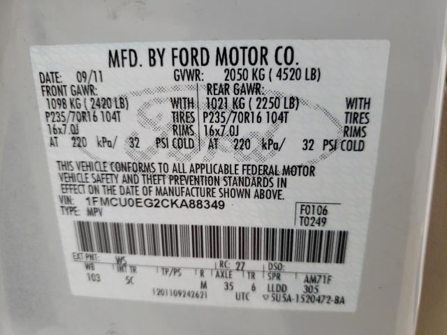 Photo 12 VIN: 1FMCU0EG2CKA88349 - FORD ESCAPE LIM 