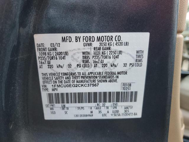 Photo 12 VIN: 1FMCU0EG2CKC37567 - FORD ESCAPE 