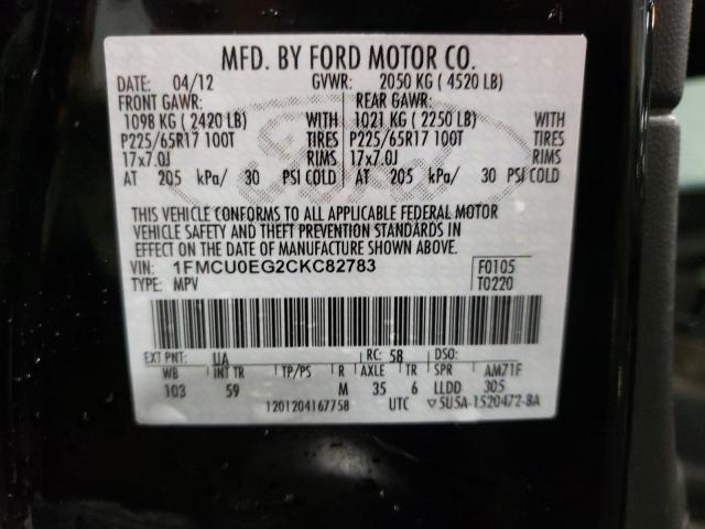 Photo 12 VIN: 1FMCU0EG2CKC82783 - FORD ESCAPE LIM 