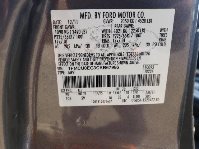 Photo 12 VIN: 1FMCU0EG3CKB67996 - FORD ESCAPE LIM 